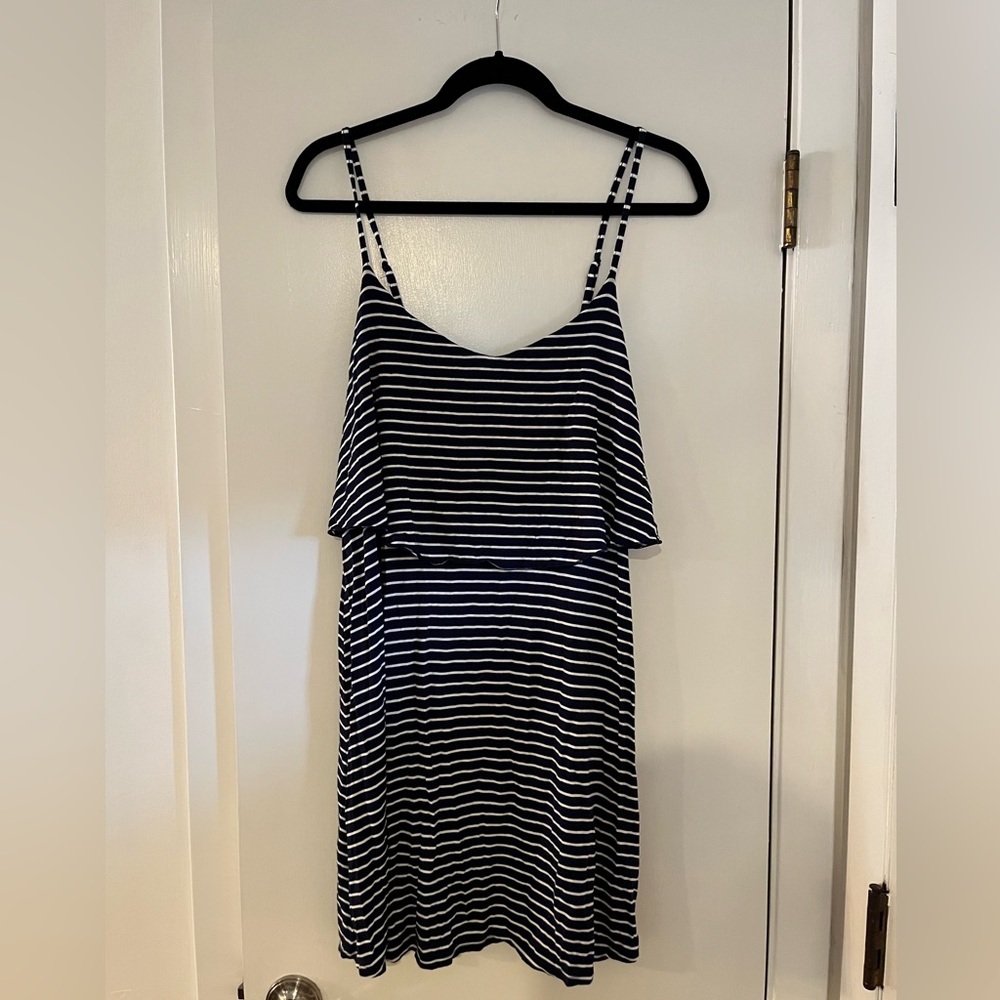 American Eagle Outfitters Navy and White Striped Dress